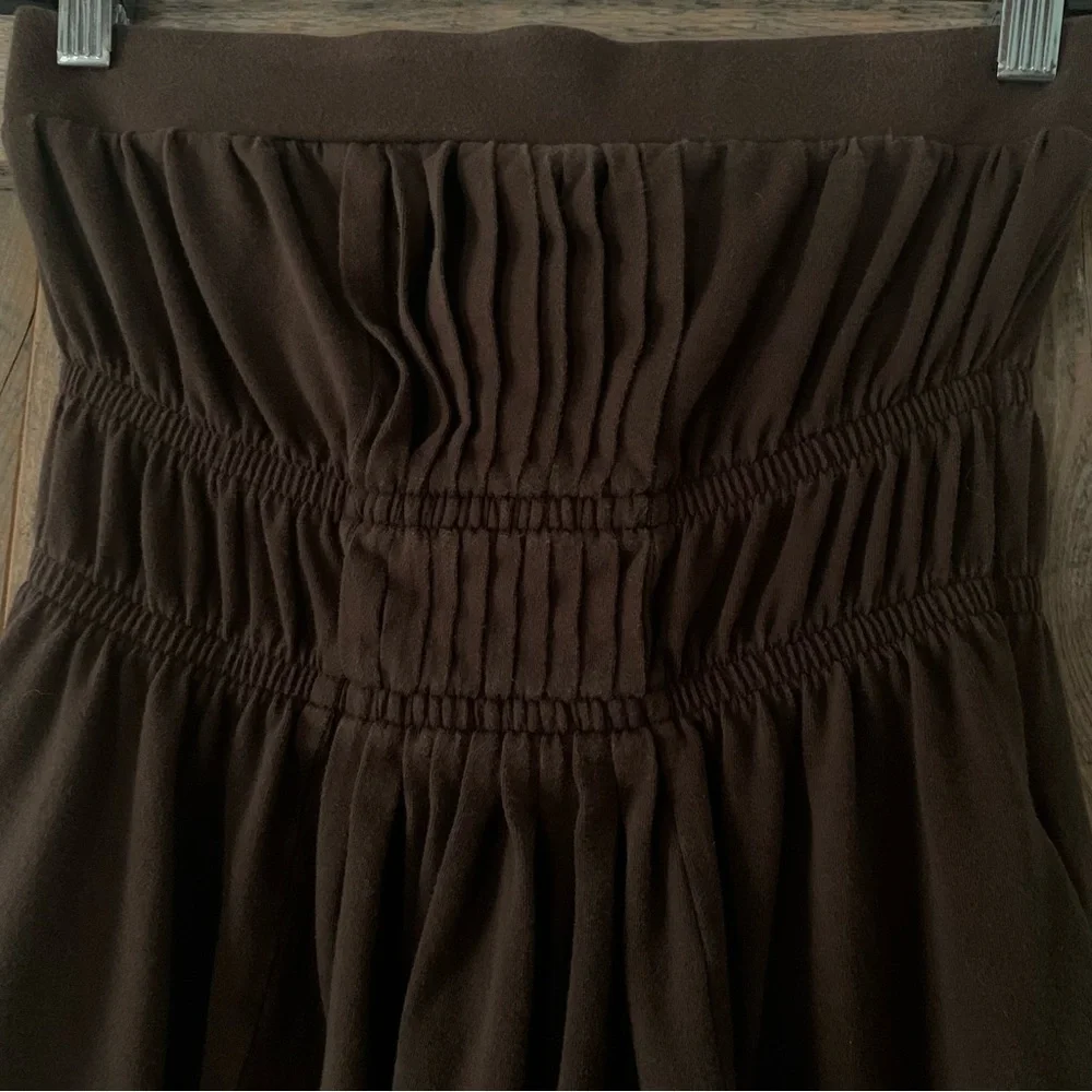 Women’s S VICTORIA’S SECRET BRA TOPS Brown Strapless Sundress Pintucks & Pockets - Picture 9 of 14